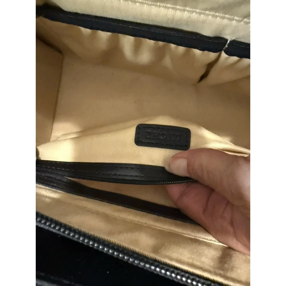 Miche Black/Silver Croc Embossed Satchel Top Handle Zip, Inner Pockets